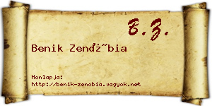 Benik Zenóbia névjegykártya